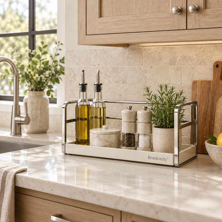 Brookverly™ Polished Stainless Steel Countertop Organizer
