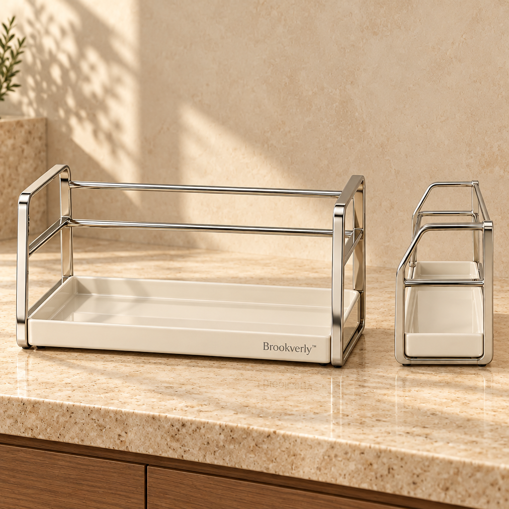 Brookverly™ Polished Stainless Steel Countertop Organizer — Brand Hero Image