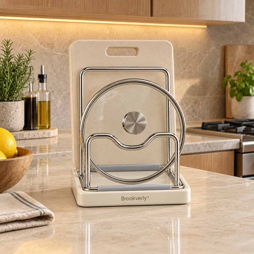Brookverly™ Minimalist Cutting Board & Lid Stand — Lifestyle Image