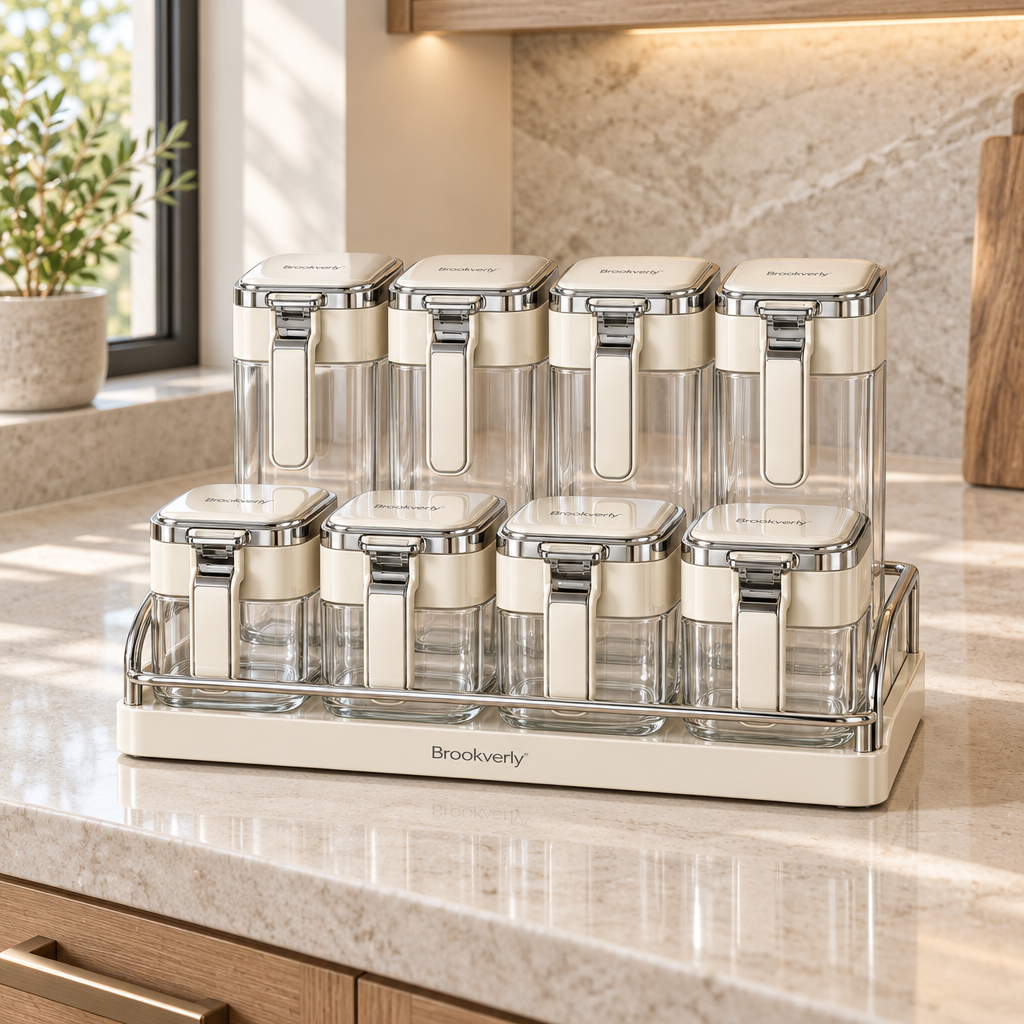 Brookverly™ Ivory Glass Food Storage Canister Set (3-Piece) — Lifestyle Image