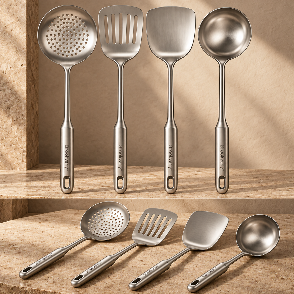 Brookverly™ Signature Stainless Steel Utensil Set (4-Piece) — Brand Hero Image