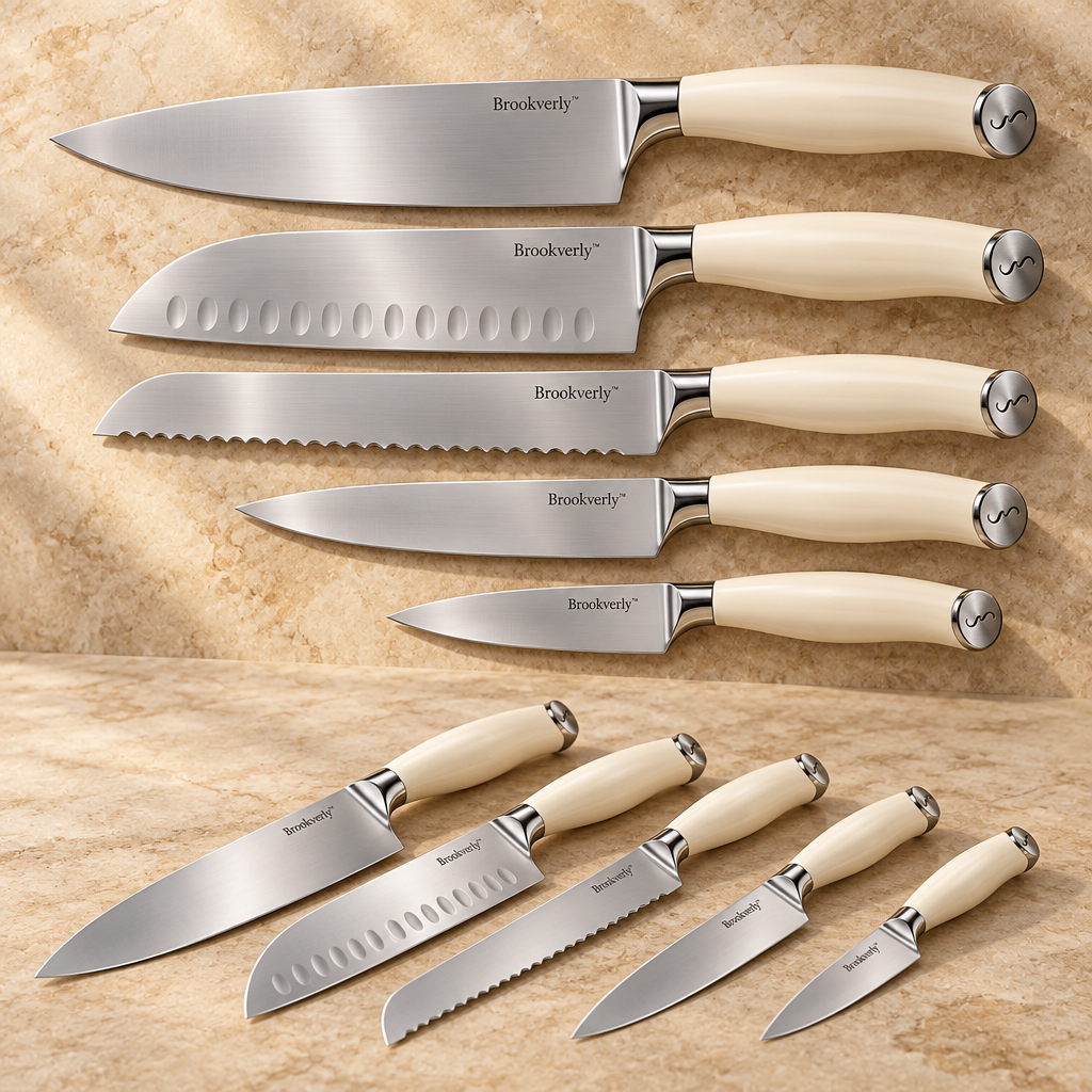 Brookverly™ Ivory Handle Kitchen Knife Set (5-Piece) — Brand Hero Image