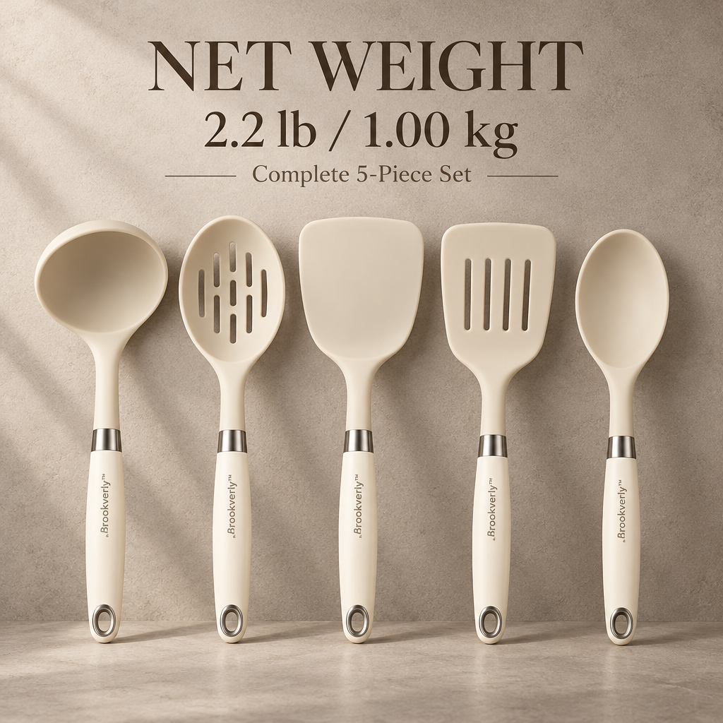Brookverly™ Cream Silicone Cooking Utensil Set (5-Piece) — Product Weight
