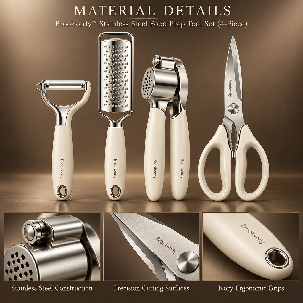 Brookverly™ Stainless Steel Food Prep Tool Set (4-Piece) — Materials & Structure