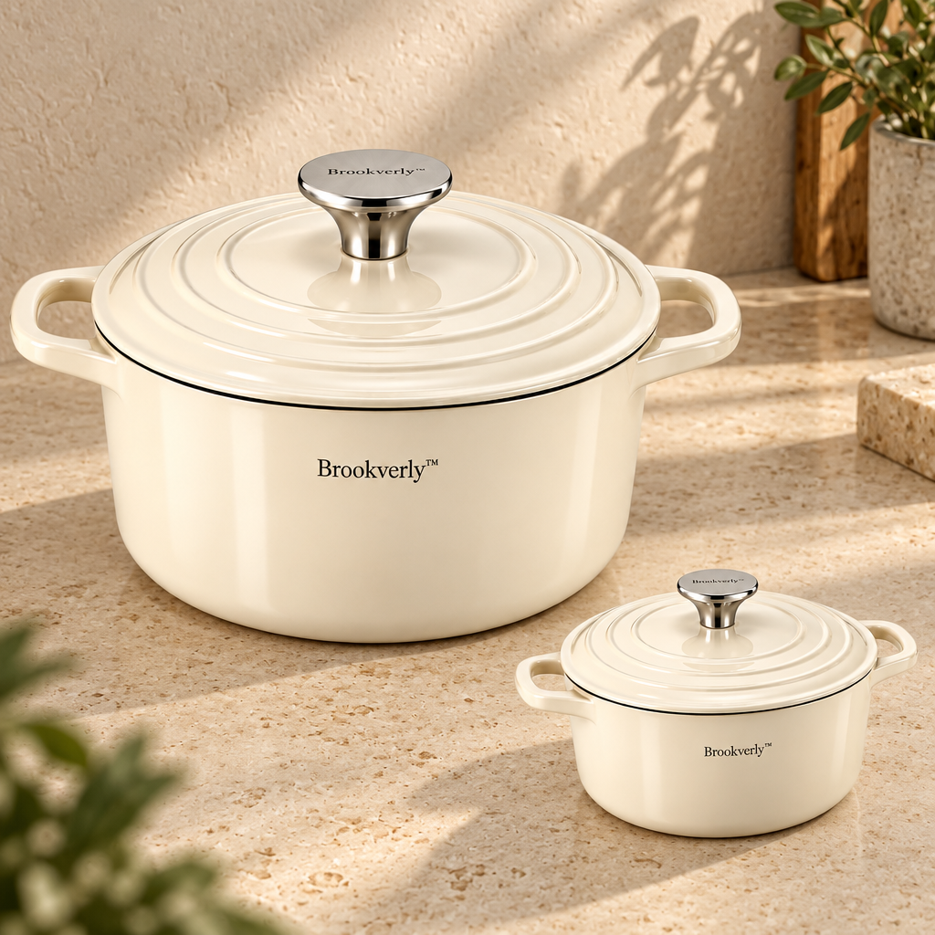 Brookverly™ Ivory Enameled Cast Iron Dutch Oven — Brand Hero Image