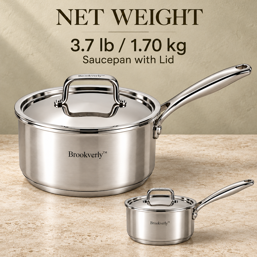Brookverly™ Precision Stainless Steel Saucepan with Lid — Product Weight