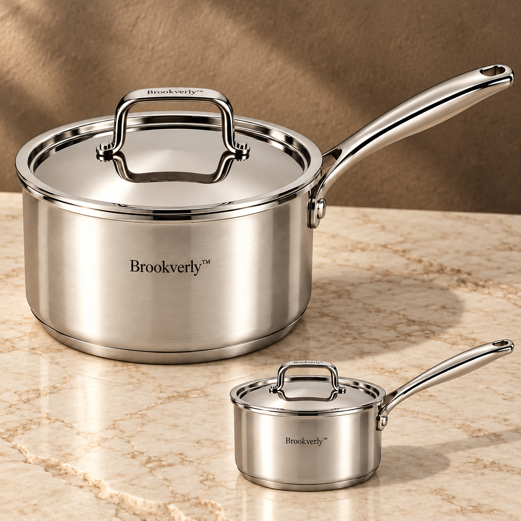 Brookverly™ Precision Stainless Steel Saucepan with Lid — Brand Hero Image