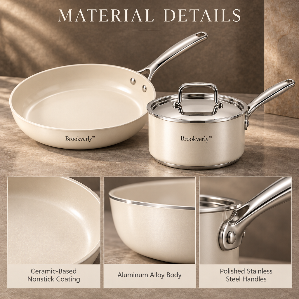 Brookverly™ Signature Ivory Cookware Duo — Materials & Structure